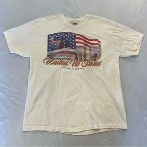 HANES Beefy-Tee Vintage September 11th, 2001 T-Shirt, Size Large.